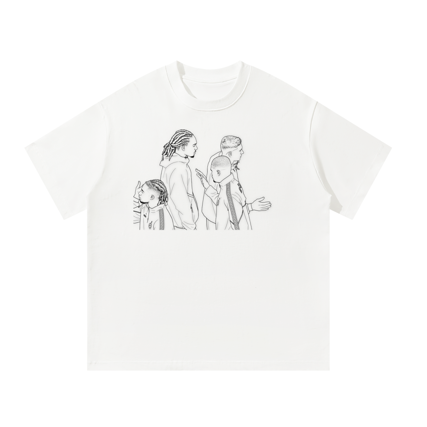 SPENCE WHITE TEE BLACK PRINT
